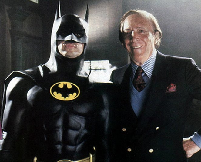 Batman - Van de set - Michael Keaton, Bob Kane