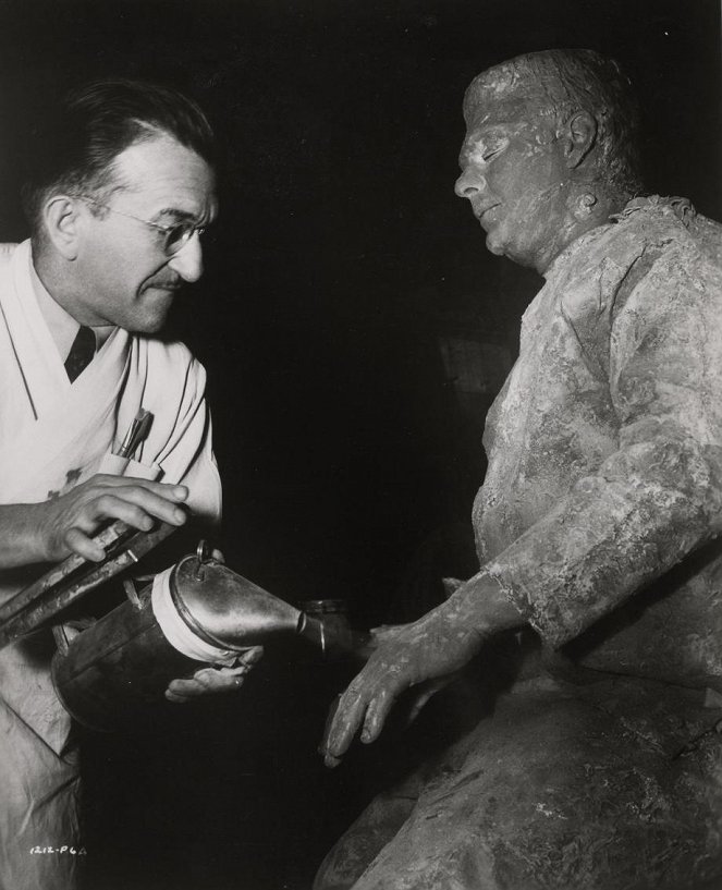 Frankenstein szelleme - Forgatási fotók - Jack P. Pierce, Lon Chaney Jr.