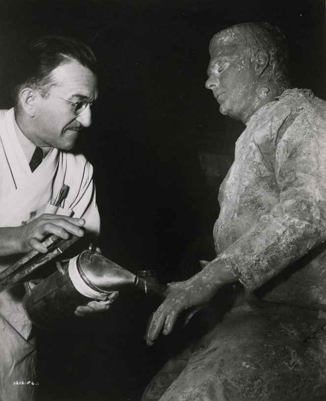 Le Spectre de Frankenstein - Tournage - Jack P. Pierce, Lon Chaney Jr.