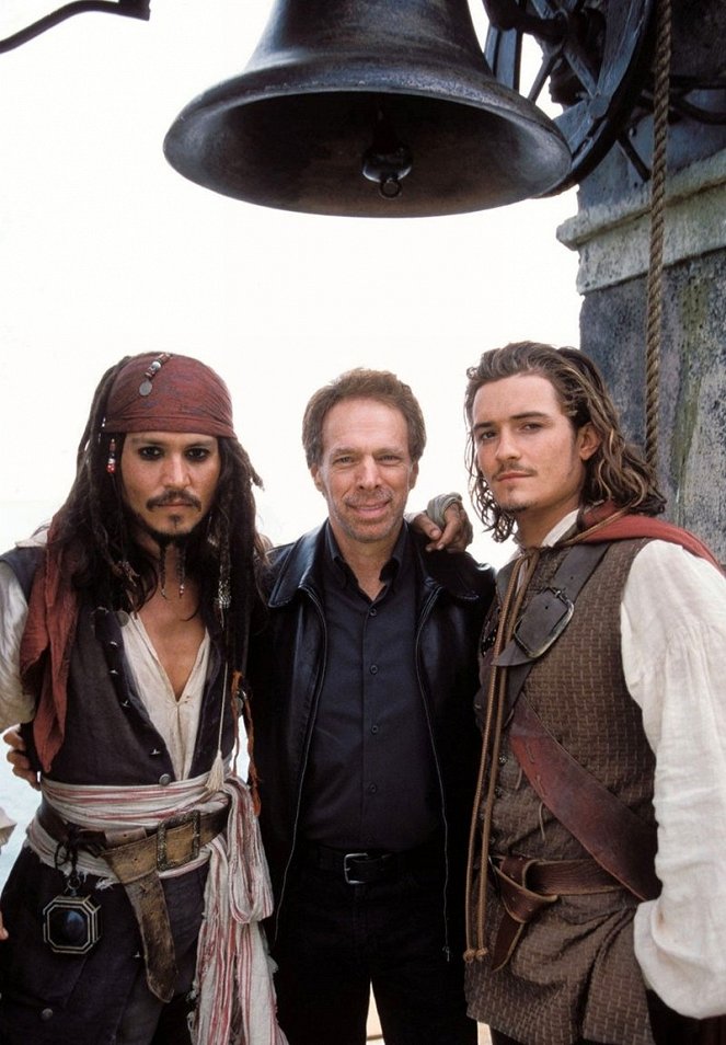Pirates of the Caribbean: The Curse of the Black Pearl - Van de set - Johnny Depp, Jerry Bruckheimer, Orlando Bloom