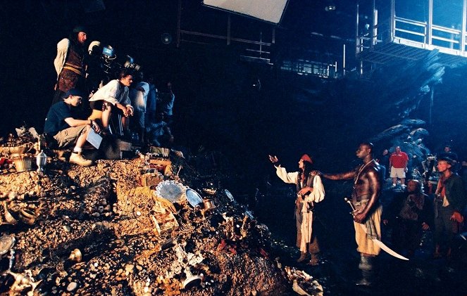 Fluch der Karibik - Dreharbeiten - Geoffrey Rush, Johnny Depp