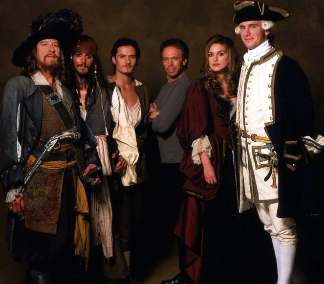 Pirates of the Caribbean: Mustan helmen kirous - Promokuvat - Geoffrey Rush, Johnny Depp, Orlando Bloom, Jerry Bruckheimer, Keira Knightley, Jack Davenport