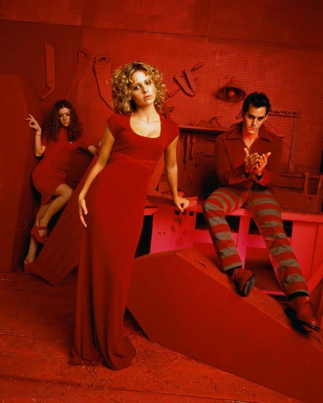 Buffy - Im Bann der Dämonen - Season 2 - Werbefoto - Alyson Hannigan, Sarah Michelle Gellar, David Boreanaz