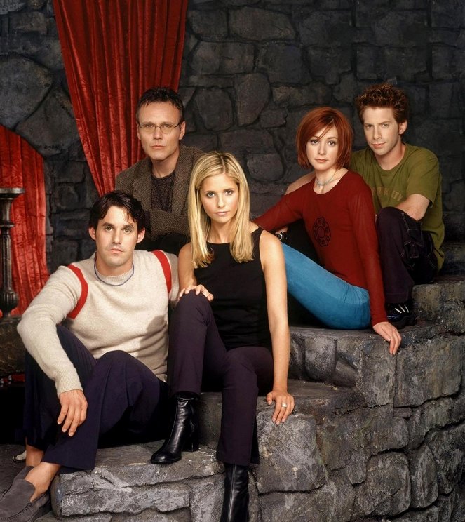 Buffy Vampyyrintappajat - Season 4 - Promokuvat - Nicholas Brendon, Anthony Head, Sarah Michelle Gellar, Alyson Hannigan, Seth Green