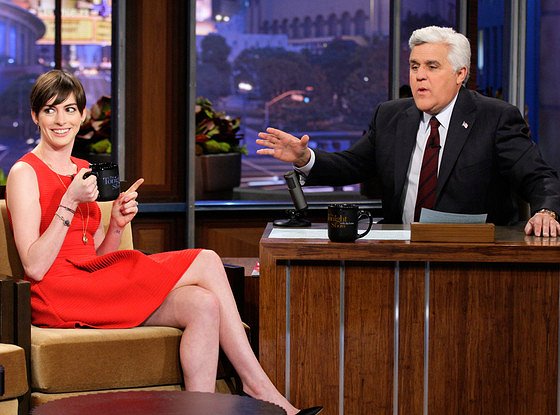 The Tonight Show with Jay Leno - Filmfotók - Anne Hathaway, Jay Leno