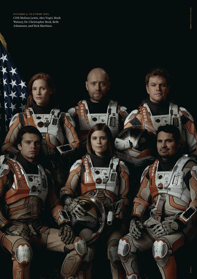 Yksin Marsissa - Promokuvat - Sebastian Stan, Jessica Chastain, Aksel Hennie, Kate Mara, Matt Damon, Michael Peña