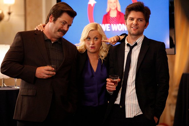 Parks and Recreation - Win, Lose, or Draw - Photos - Nick Offerman, Amy Poehler, Adam Scott