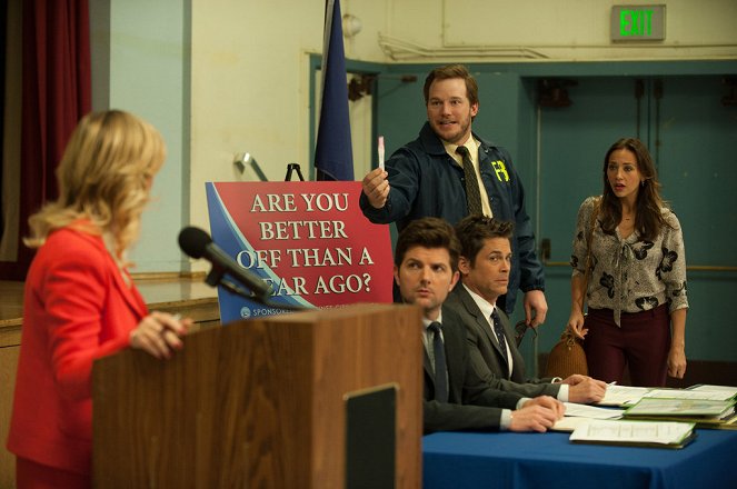 Parks and Recreation - Are You Better Off? - Filmfotók - Adam Scott, Chris Pratt, Rob Lowe, Rashida Jones