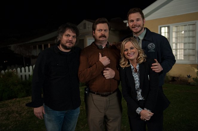 Parks and Recreation - La Grippe - Tournage - Nick Offerman, Amy Poehler, Chris Pratt