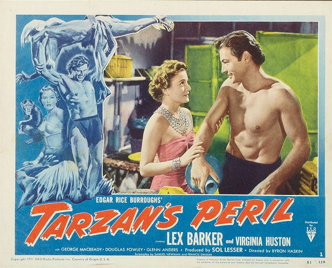 Tarzan's Peril - Cartões lobby - Virginia Huston, Lex Barker