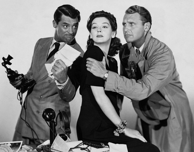 Sein Mädchen für besondere Fälle - Werbefoto - Cary Grant, Rosalind Russell, Ralph Bellamy
