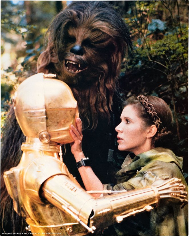 Star Wars: A Jedi visszatér - Vitrinfotók - Peter Mayhew, Carrie Fisher