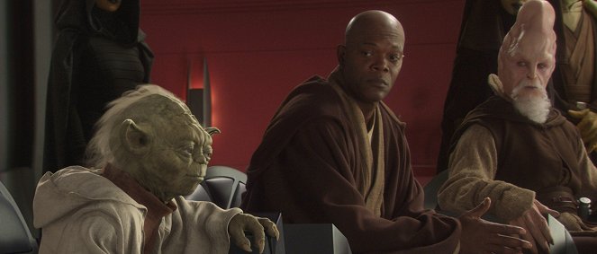 Star Wars: A klónok támadása - Filmfotók - Samuel L. Jackson, Silas Carson