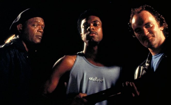 Jackie Brown - Z natáčení - Samuel L. Jackson, Chris Tucker, Quentin Tarantino