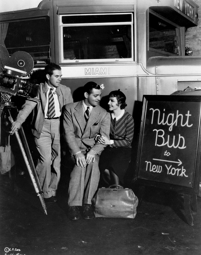 Tapahtuipa eräänä yönä - Kuvat kuvauksista - Frank Capra, Clark Gable, Claudette Colbert