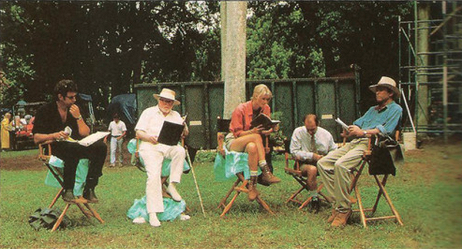 Parque Jurássico - De filmagens - Jeff Goldblum, Richard Attenborough, Laura Dern, Martin Ferrero, Sam Neill