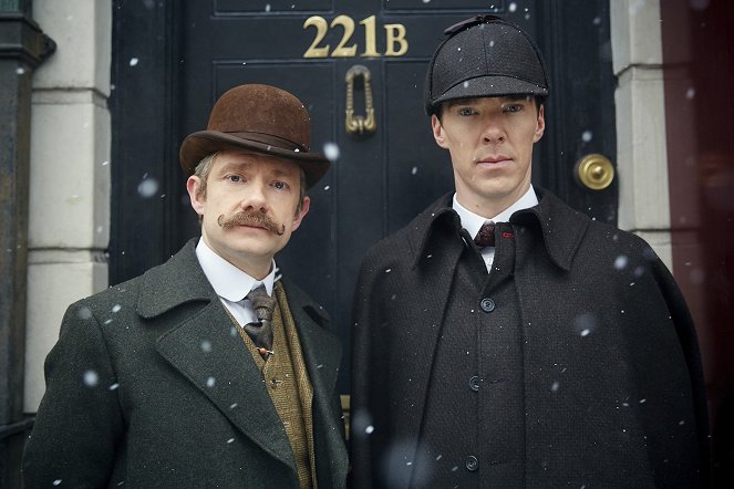 Sherlock - Die Braut des Grauens - Werbefoto - Martin Freeman, Benedict Cumberbatch