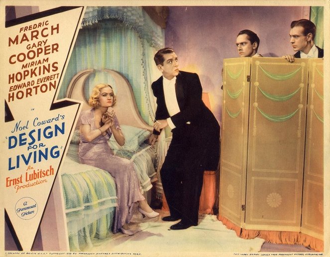 Design for Living - Lobby Cards - Miriam Hopkins, Edward Everett Horton, Fredric March, Gary Cooper