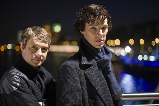 Sherlock - Slepý bankár - Z filmu - Martin Freeman, Benedict Cumberbatch