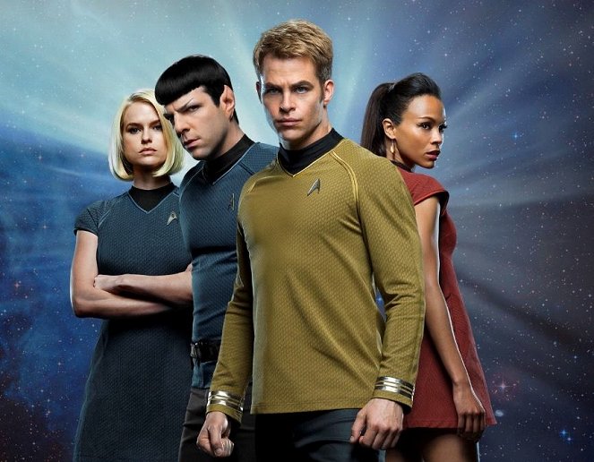 Star Trek: En la oscuridad - Promoción - Alice Eve, Zachary Quinto, Chris Pine, Zoe Saldana