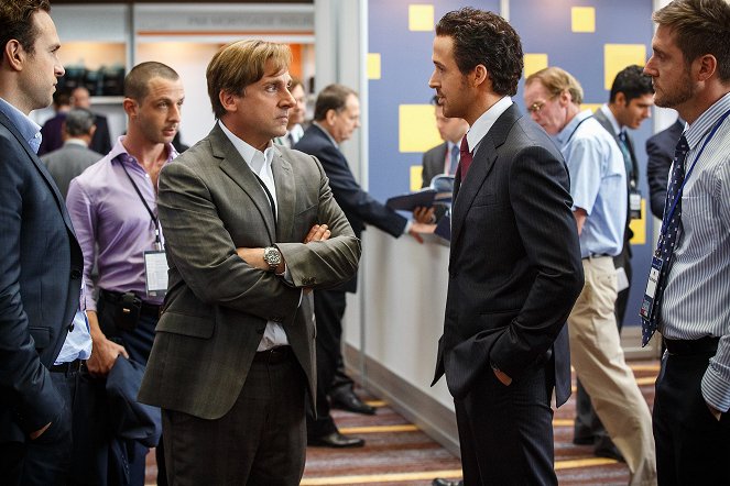 The Big Short - Photos - Rafe Spall, Jeremy Strong, Steve Carell, Ryan Gosling, Jeffry Griffin