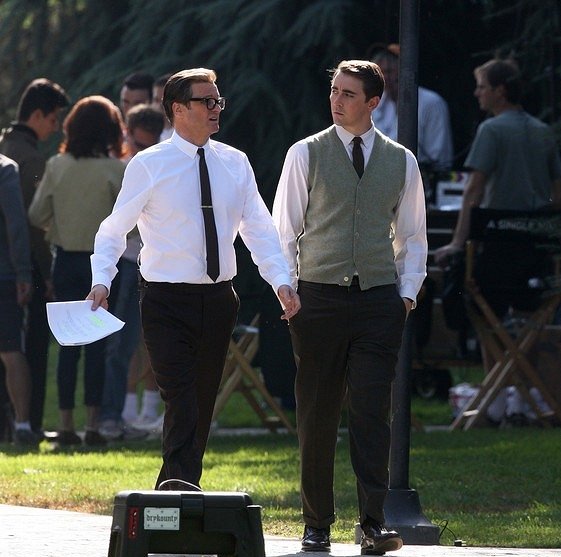 A Single Man - Tournage - Colin Firth, Lee Pace