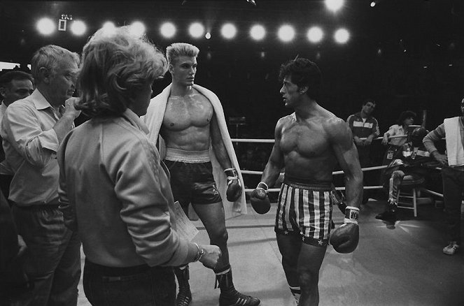 Rocky IV - De filmagens - Dolph Lundgren, Sylvester Stallone