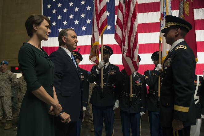 House of Cards - Hurrikan - Filmfotos - Robin Wright, Kevin Spacey