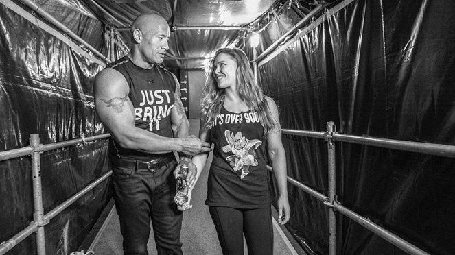 WrestleMania 31 - Dreharbeiten - Dwayne Johnson, Ronda Rousey
