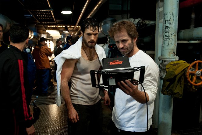 Man of Steel - Dreharbeiten - Henry Cavill, Zack Snyder