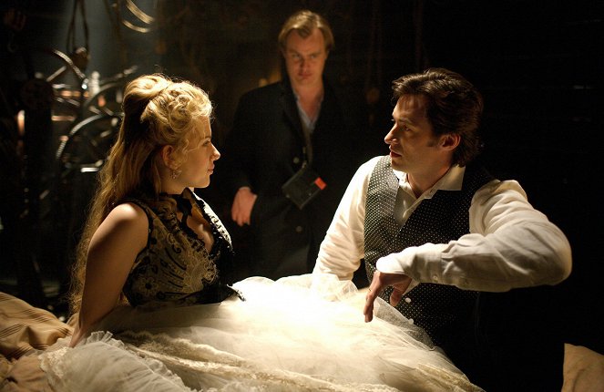 Prestige - Die Meister der Magie - Dreharbeiten - Scarlett Johansson, Christopher Nolan, Hugh Jackman