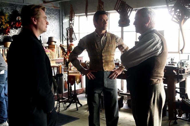 O Terceiro Passo - De filmagens - Christopher Nolan, Hugh Jackman, Michael Caine