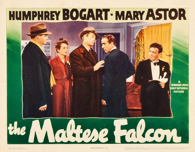 Le Faucon maltais - Cartes de lobby - Barton MacLane, Mary Astor, Ward Bond, Humphrey Bogart, Peter Lorre