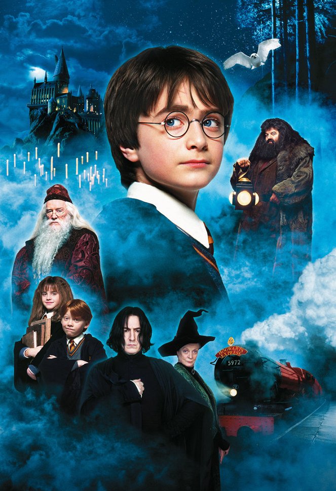 Harry Potter und der Stein der Weisen - Werbefoto - Richard Harris, Daniel Radcliffe, Robbie Coltrane, Emma Watson, Rupert Grint, Alan Rickman, Maggie Smith