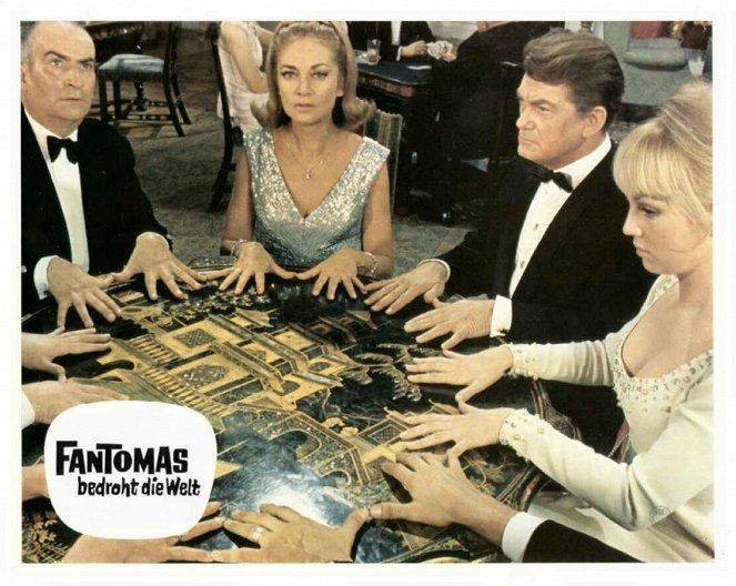 Fantomas bedroht die Welt - Lobbykarten - Louis de Funès, Françoise Christophe, Jean Marais, Mylène Demongeot