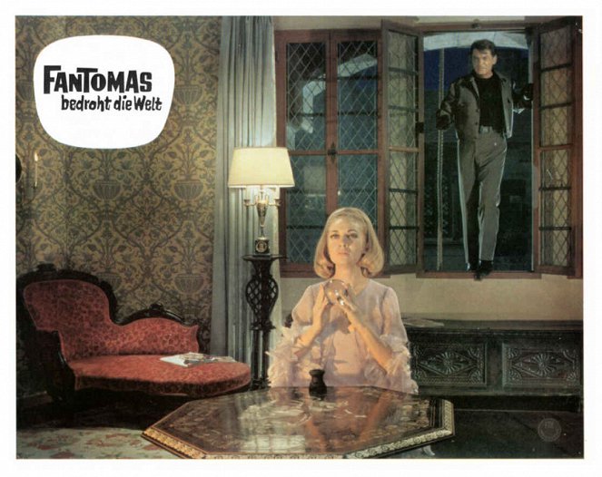 Fantomas bedroht die Welt - Lobbykarten - Françoise Christophe, Jean Marais