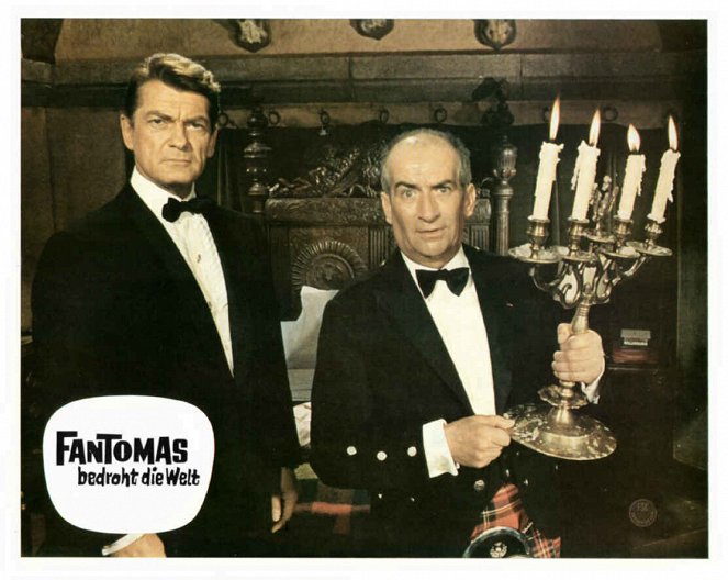 Fantomas bedroht die Welt - Lobbykarten - Jean Marais, Louis de Funès