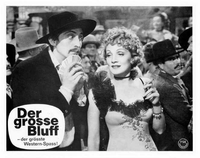 Der große Bluff - Lobbykarten - Mischa Auer, Marlene Dietrich