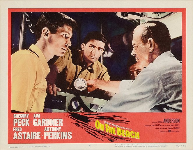 Le Dernier Rivage - Cartes de lobby - Anthony Perkins, Gregory Peck, Fred Astaire