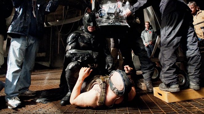 The Dark Knight Rises - Van de set - Christian Bale, Tom Hardy