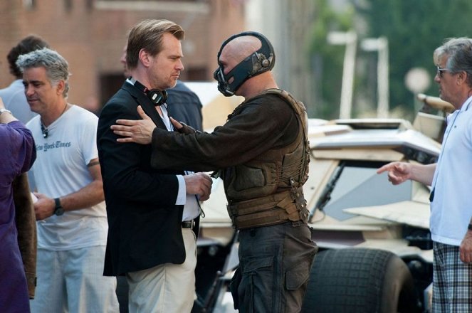 Temný rytíř povstal - Z natáčení - Christopher Nolan, Tom Hardy