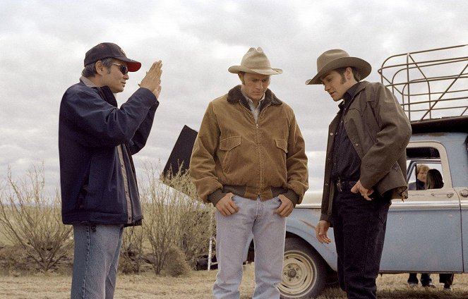O Segredo de Brokeback Mountain - De filmagens - Ang Lee, Heath Ledger, Jake Gyllenhaal