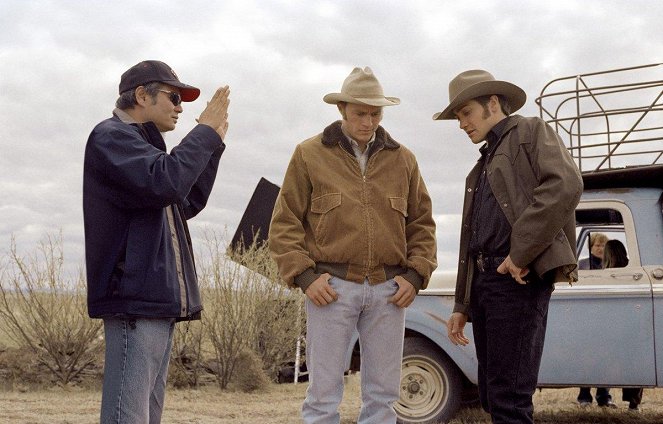 Brokeback Mountain - Van de set - Ang Lee, Heath Ledger, Jake Gyllenhaal