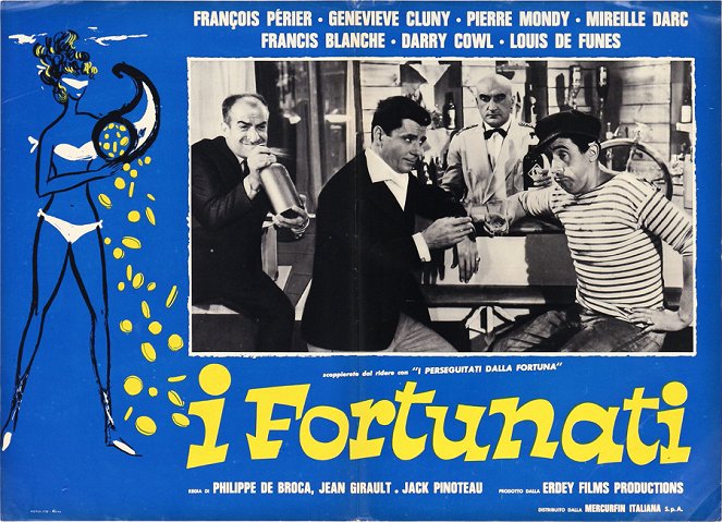 Fünf Glückspilze - Lobbykarten - Louis de Funès