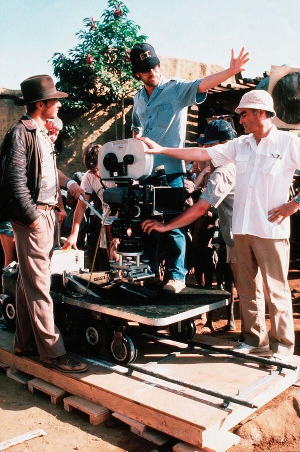 En busca del arca perdida - Del rodaje - Harrison Ford, Steven Spielberg