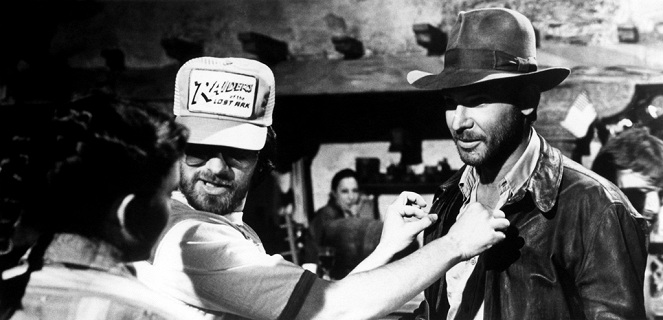 Az elveszett frigyláda fosztogatói - Forgatási fotók - Steven Spielberg, Harrison Ford