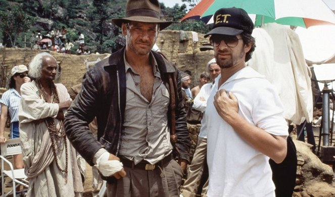 Indiana Jones und der Tempel des Todes - Dreharbeiten - Harrison Ford, Steven Spielberg