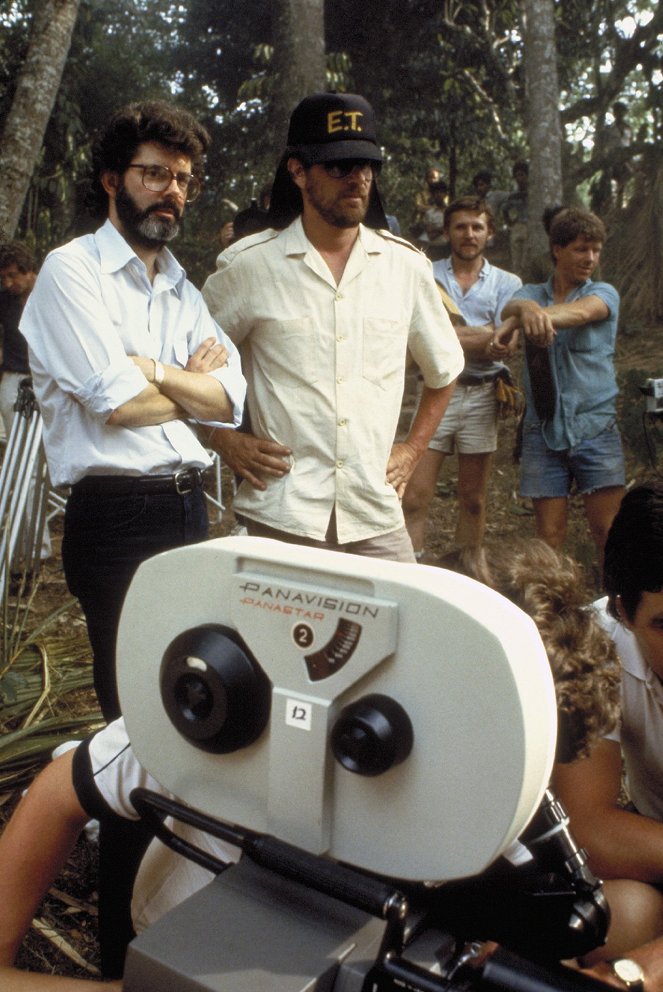 Indiana Jones és a Végzet Temploma - Forgatási fotók - George Lucas, Steven Spielberg