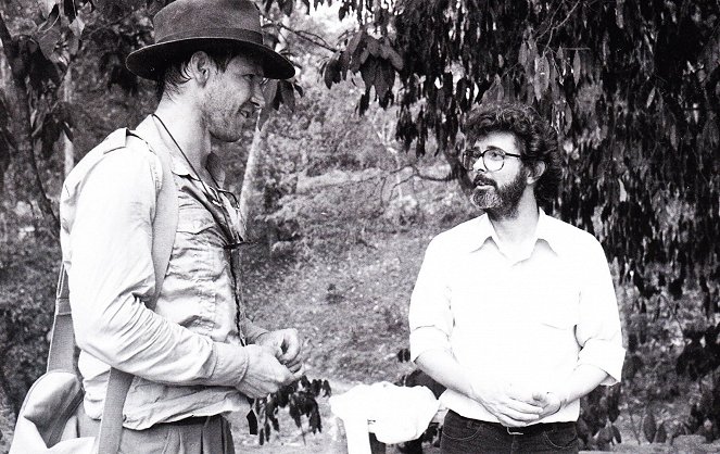 Indiana Jones és a Végzet Temploma - Forgatási fotók - Harrison Ford, George Lucas