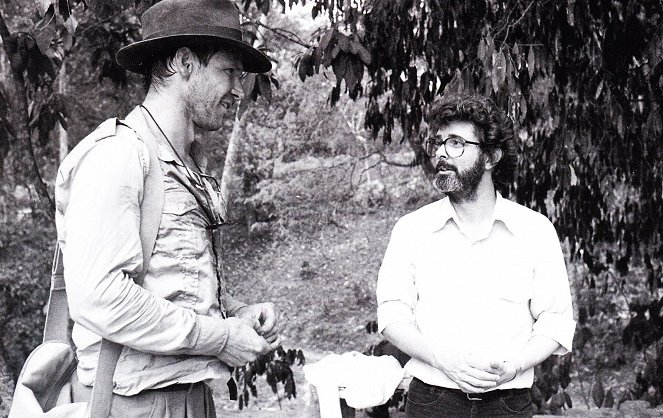 Indiana Jones a Chrám zkázy - Z natáčení - Harrison Ford, George Lucas